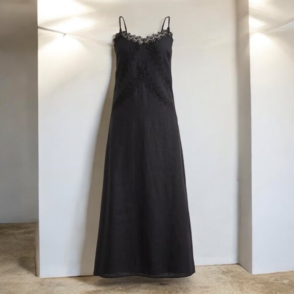 J. Crew Lace-trim slip dress in linen Size 4 - Picture 2 of 11